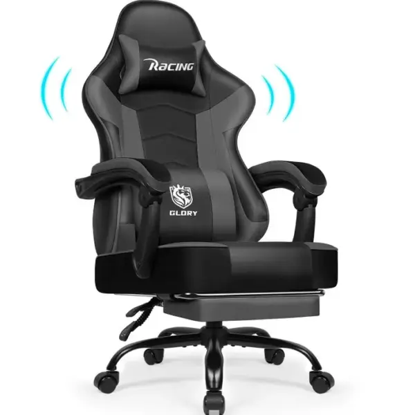 Chaise Gaming,fauteuil Gamer Avec Coussin Lombaire Et Repose-pieds,charge 150kg