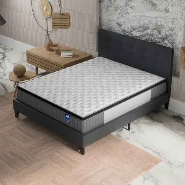 Ensemble Matelas + lit 120x190 cm avec tête de lit, ép. 30cm à mémoire de forme