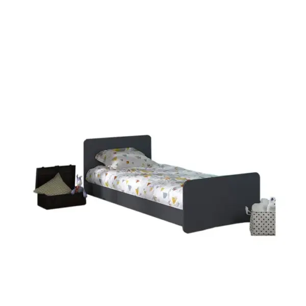 Pack Lit Avec Matelas Spike Anthracite 90x190 Cm