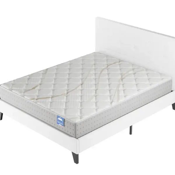 Ensemble Matelas + Lit Avec Tête De Lit 160x200 Cm, Essem 25cm D?épaisseur Mousse Haute Densité