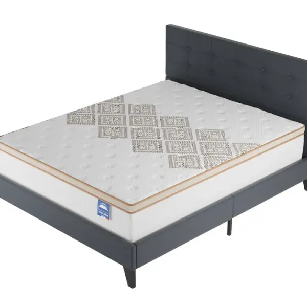 Ensemble Matelas + Lit Avec Tête De Lit 120x190 Cm, Errakis 28cm D?épaisseur Mousse Haute Densité