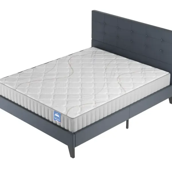 Ensemble 120x190cm, Matelas Mousse accueil Latex + Lit Avec Tête De Lit