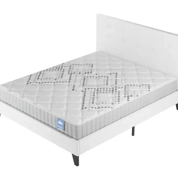 Ensemble Matelas + Lit Avec Tête De Lit 160x200 Cm, Eliha 20 Cm D?épaisseur Mousse Haute Densité