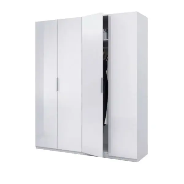 Armoire 4 Portes Blanc Brillant 180x200 Cm