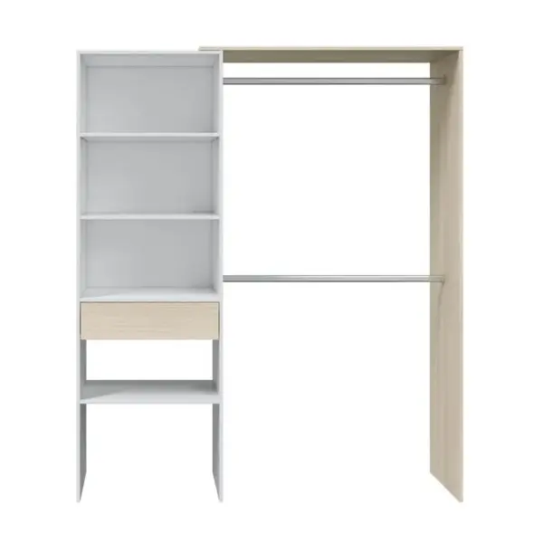 Armoire dressing CAMILA imitation Chêne et blanc