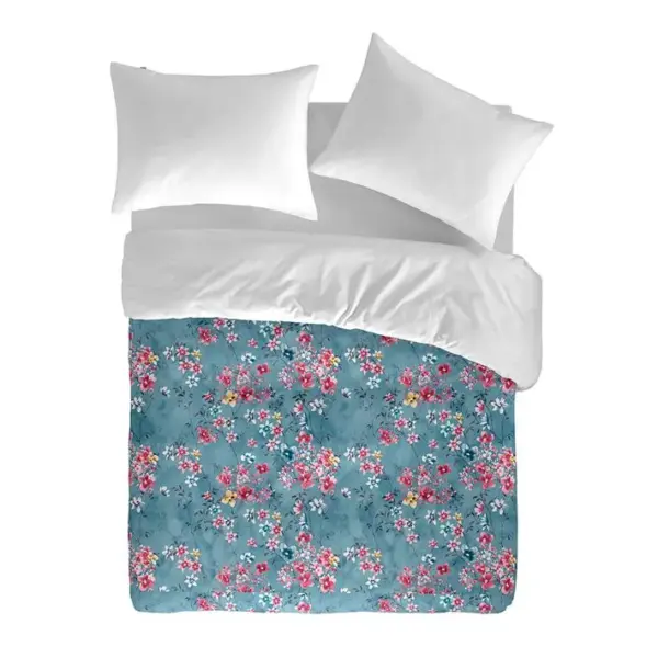 Housse De Couette Lindsay Bleu/rose/blanc 155x220 Cm