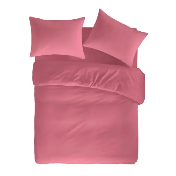 Housse De Couette 100% Coton Casual 260x240 Cm Rose Foncé