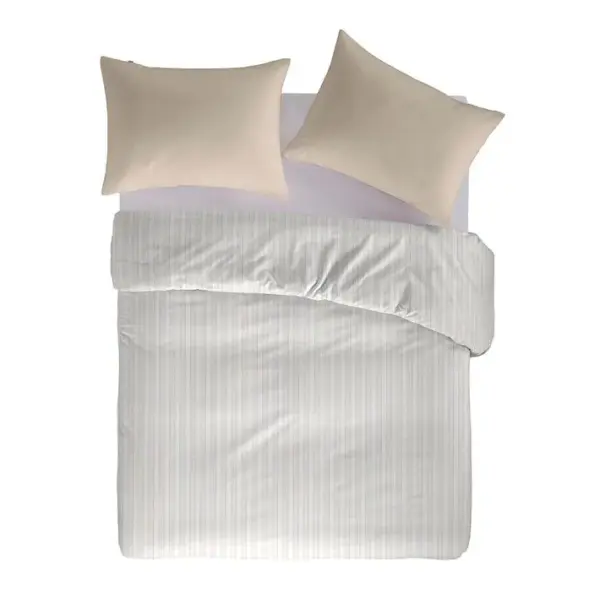 Housse De Couette 100% Percale Coton Organic Kerala 155x220 Cm Sable