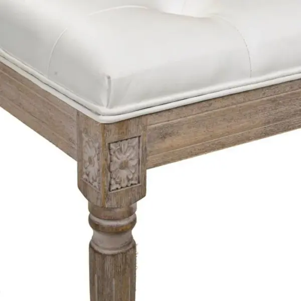 WANDERLUST DECO Banc En Bois Tapissé Gris 80x40x47