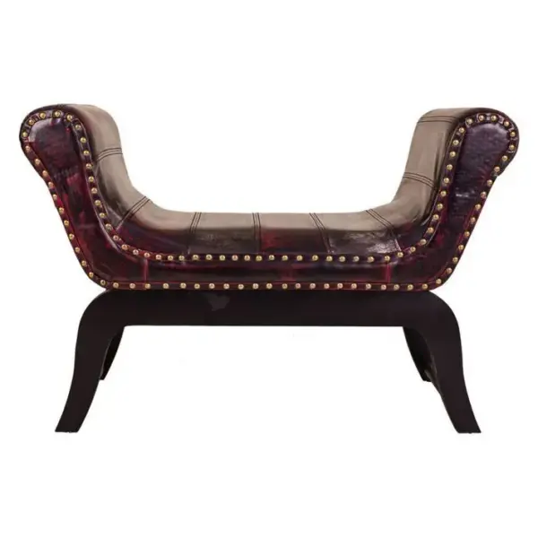 Banquette En Éco-cuir Marron 90x40x65