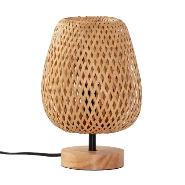 Lampe À Poser Seiren En Bambou, Diamètre 25 Cm