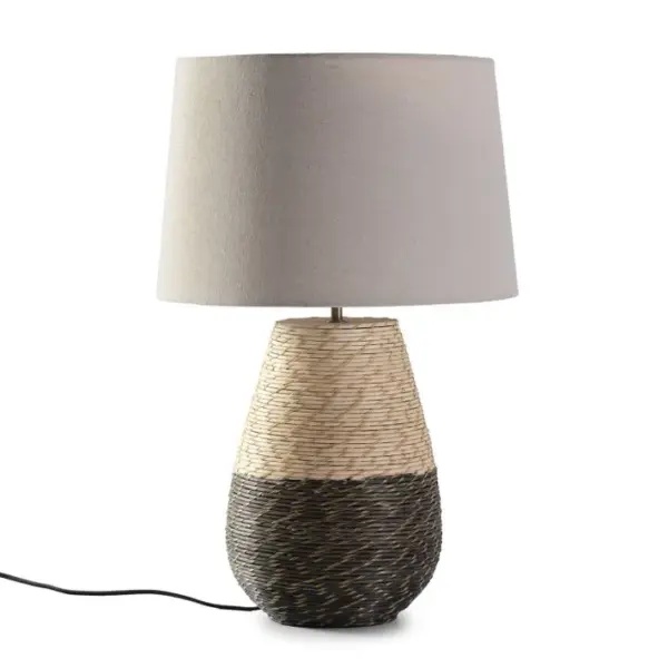 Lampe À Poser Botan En Rotin Naturel, Diamètre 40,5 Cm