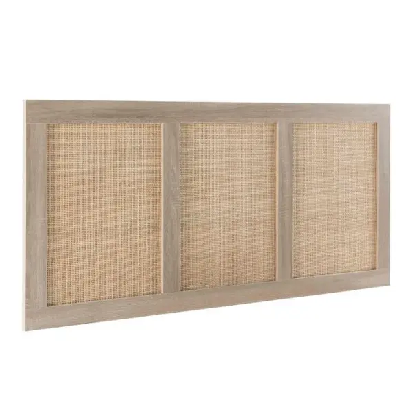 Tête De Lit Musa 145x65 Cm Couleur Chêne, Rotin Naturel