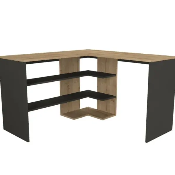 Bureau Dangle Pacas Bois Naturel Et Anthracite