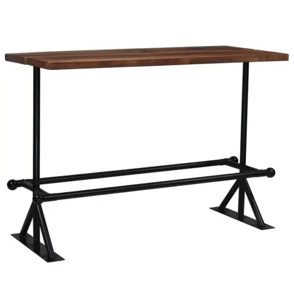 Table De Bar Bois Massif De Récupération Marron 150x70x107 Cm