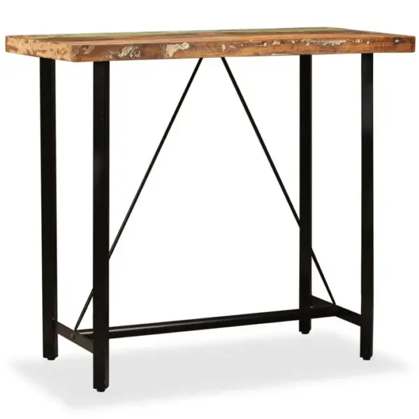 Table De Bar Bois Massif De Récupération 120 X 60 X 107 Cm