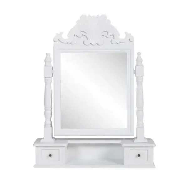 Coiffeuse Avec Miroir Pivotant Rectangulaire Mdf