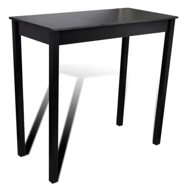 VIDAXL Set De 1 Table De Bar Et 4 Tabourets Noir