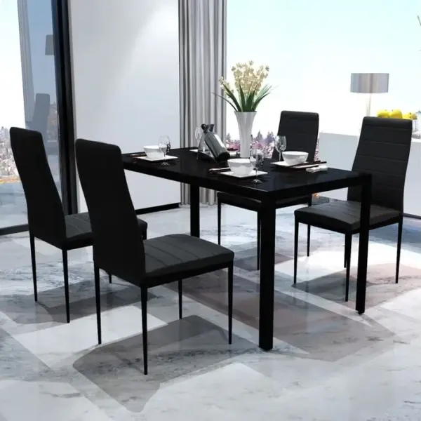 Ensemble De Table Pour Salle à Manger Cinq Pièces Noir