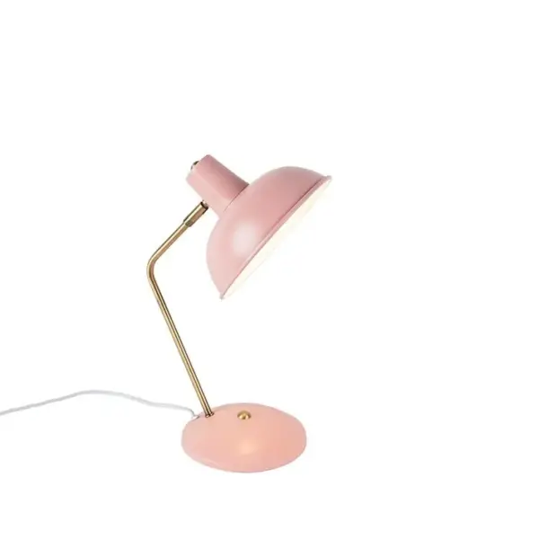 Lampe De Table Rétro Rose Avec Bronze - Milou