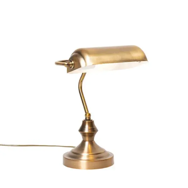 Lampe De Table/lampe De Notaire Classique Bronze - Banquier