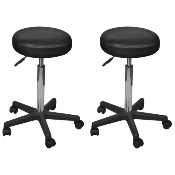 Tabourets De Bureau 2 PCs Noir 35,5x84 Cm Similicuir