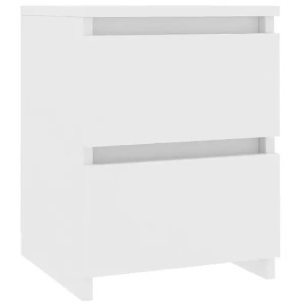 Vidaxl Table De Chevet Avec 2 Tiroirs Blanc 30x30x40 Cm Bois Dingénierie Armoire De Nuit Chambre