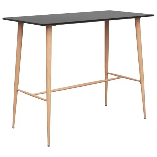 Table De Bar Noir 120x60x105 Cm