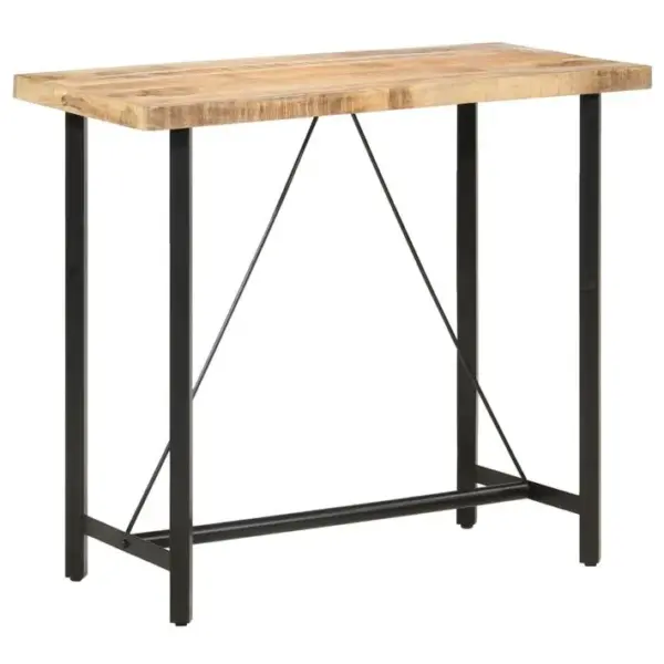 Table De Bar 120x58x107 Cm Bois De Manguier Brut