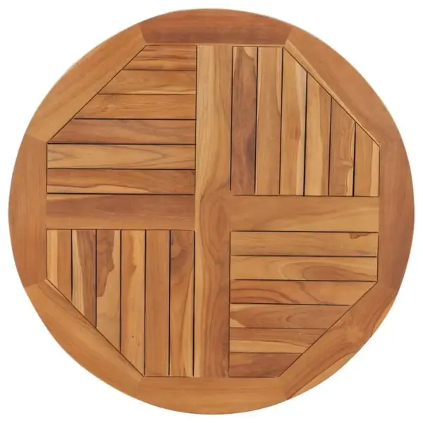 Dessus De Table Bois De Teck Solide Rond 2,5 Cm 80 Cm