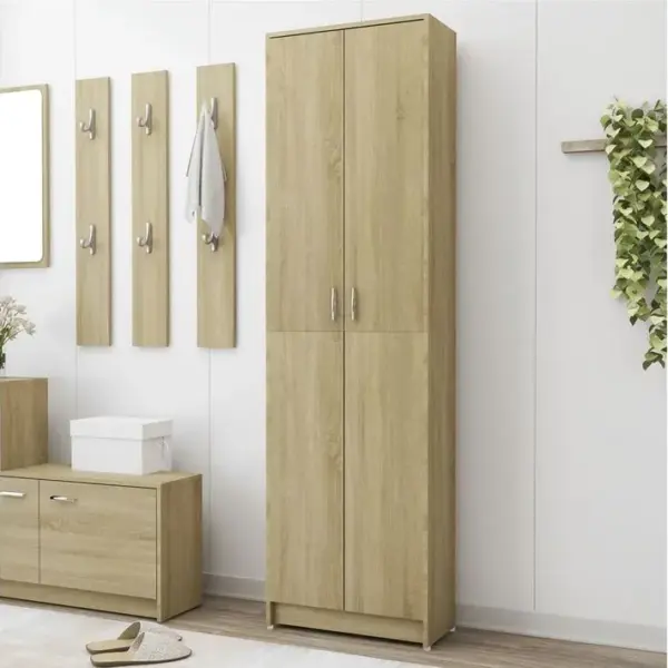 Vidaxl Garde-robe De Couloir Chêne Sonoma 55x25x189 Cm Aggloméré Armoire Haute Meuble De Rangement