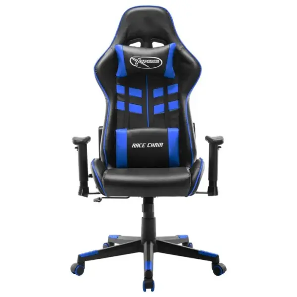 Fauteuil Gamer Noir Et Bleu Cuir Artificiel