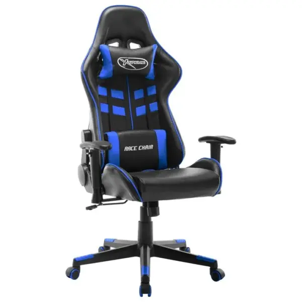 Fauteuil Gamer Noir Et Bleu Cuir Artificiel