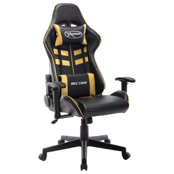 Fauteuil Gamer Noir Et Doré Cuir Artificiel