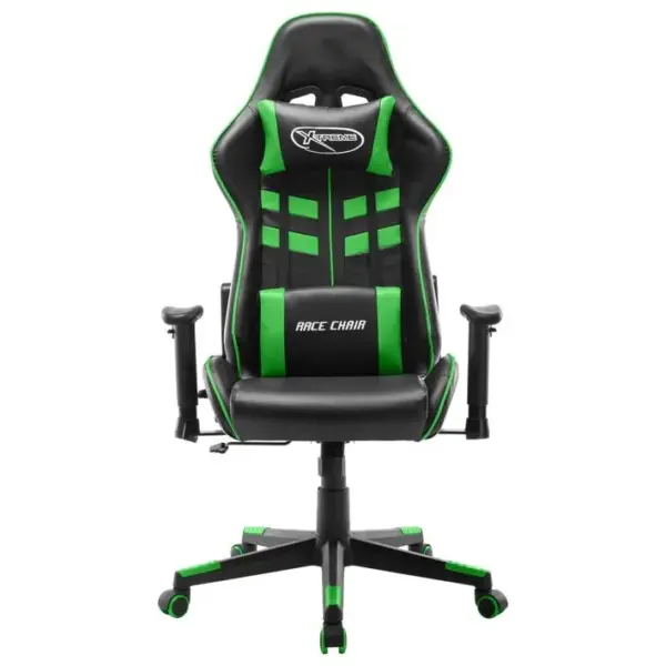 Fauteuil Gamer Noir Et Vert Cuir Artificiel