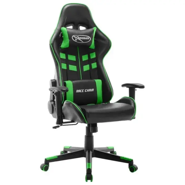 Fauteuil Gamer Noir Et Vert Cuir Artificiel