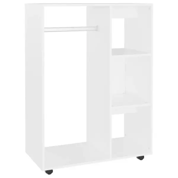 Vidaxl Garde-robe Avec Roues Blanc 80x40x110 Cm Aggloméré Placard Penderie Armoire De Rangement