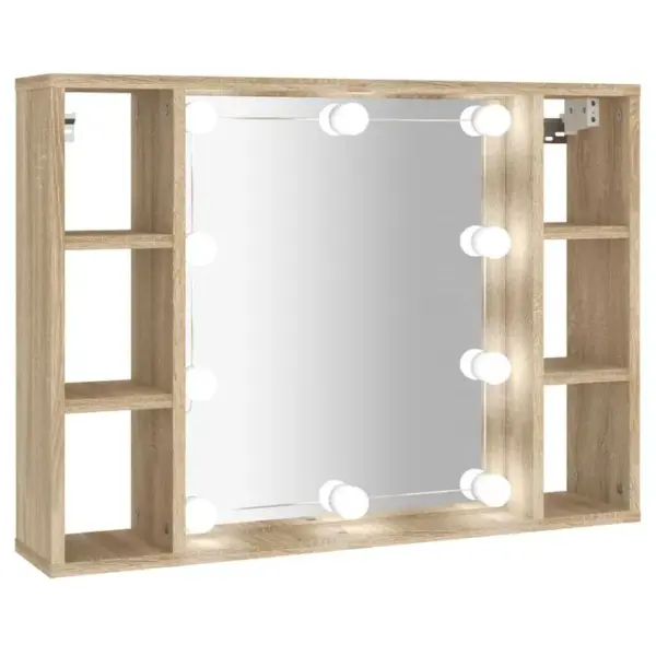 Miroir Avec LED Chêne Sonoma 76x15x55 Cm