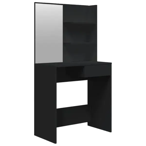 Coiffeuse Avec Miroir Noir 74,5x40x141 Cm