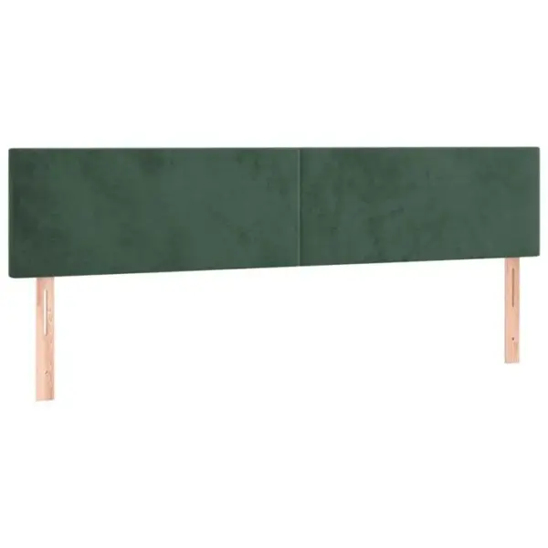 Têtes De Lit 2 Pcs Vert Foncé 100x5x78/88 Cm Velours