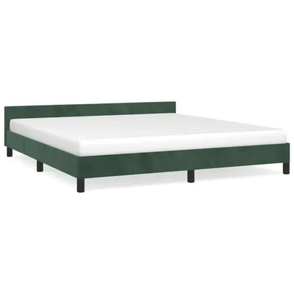 Cadre De Lit Sans Matelas Vert Foncé 160x200 Cm Velours