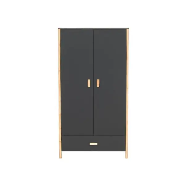 Oceane - Armoire Canne Rotin - Ardoise