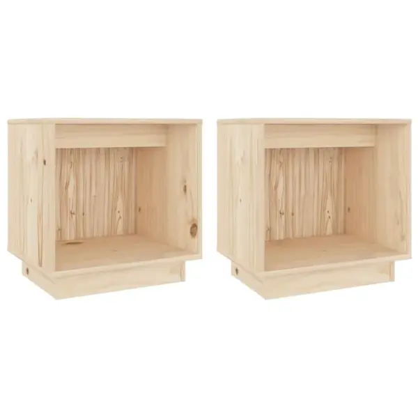 Lot De 2 Tables De Chevet - Tables De Nuit 40x30x40 Cm Bois De Pin Solide