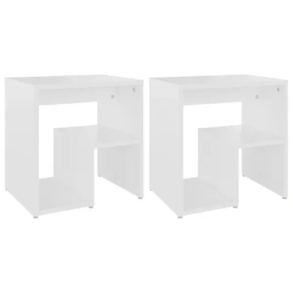 Lot De 2 Tables De Chevet - Tables De Nuit Blanc 40x30x40 Cm Aggloméré