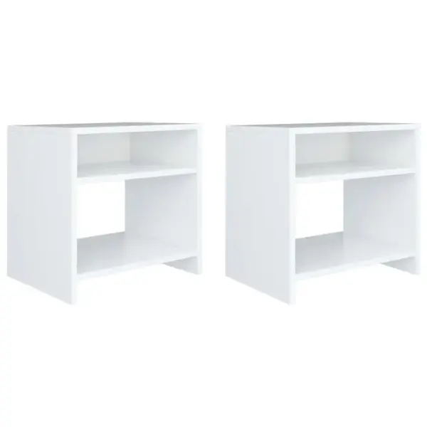 Lot De 2 Tables De Chevet - Tables De Nuit Blanc 40x30x40 Cm Bois Dingénierie