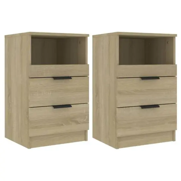 Lot De 2 Tables De Chevet - Tables De Nuit Chêne Sonoma Bois Dingénierie