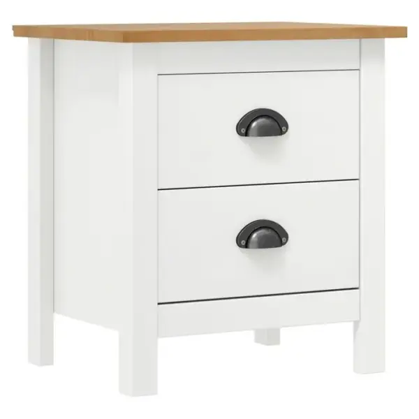 Lot De 2 Tables De Chevet - Tables De Nuit Blanc 46x35x49,5 Cm Bois Pin Solide