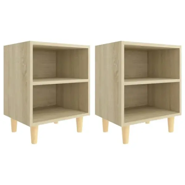 Lot De 2 Tables De Chevet En Bois Tables De Nuit Chêne Sonoma 40x30x50 Cm