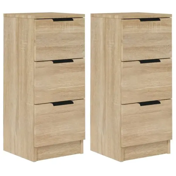 Lot De 2 Chiffonniers Chêne Sonoma 30x30x70 Cm Bois Dingénierie