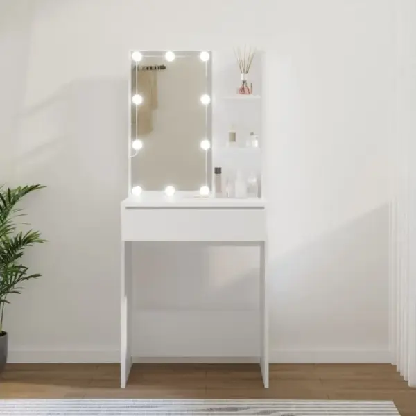 Coiffeuse - Table De Maquillage Avec LED Blanc 60x40x140 Cm